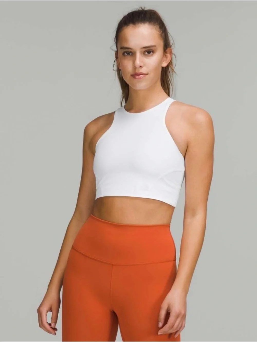 lululemon athletica White High-Neck Crop Sports Bra